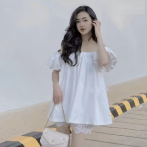 Áo Kiểu Voan Trễ Vai Bánh Bèo - Lê Phương Boutique