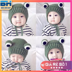 Mũ Len Dệt Kim Hình Ếch Con Xinh Xắn (Dành Cho Bé Từ 6 - 36 Tháng Tuổi) - Bách Hóa Shop