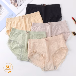 Set Quần Lót Nữ Cotton Viền Ren Kháng Khuẩn Nhiều Màu - Su Clothing