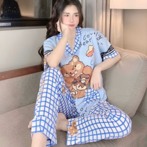 Đồ Mặc Nhà Pijama Lụa Mango Thiết Kế Tay Ngắn Quần Dài Freesize Từ 42-58Kg - Queen