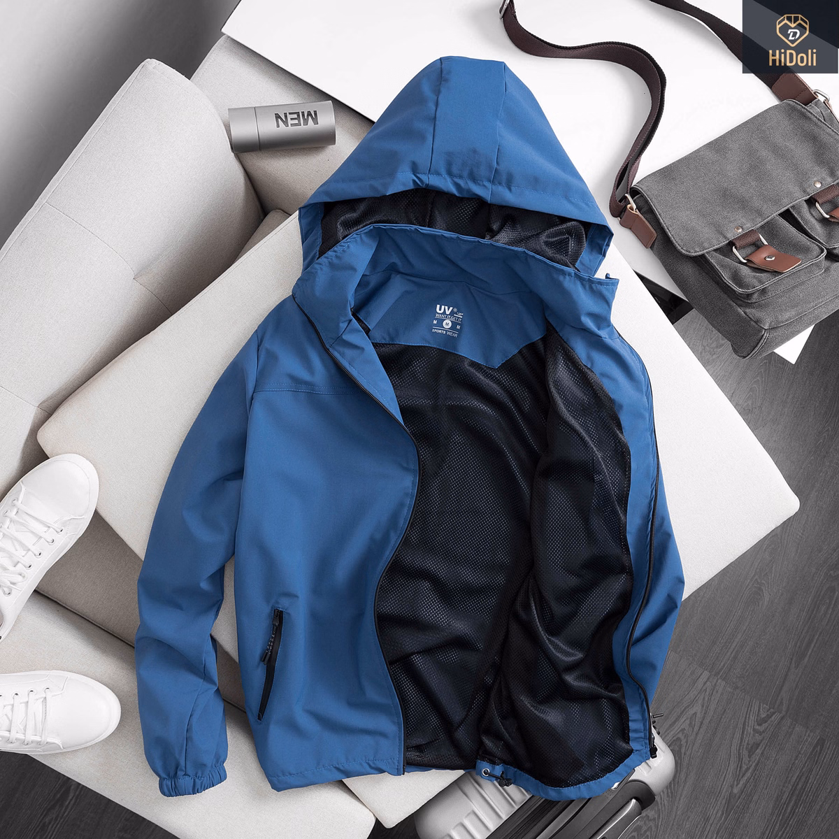 Áo Khoác Gió Nam Nữ Lót Lưới 3 Khóa Vải Tráng Bạc Chống Nước Unisex Cao Cấp - Chipxinhxk - Ảnh 8