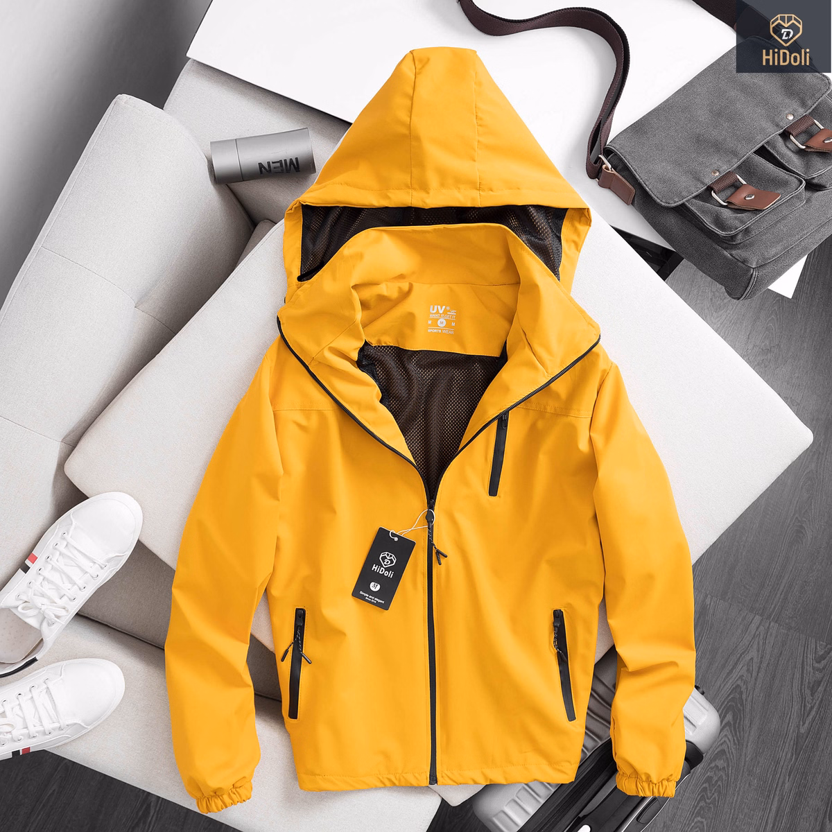 Áo Khoác Gió Nam Nữ Lót Lưới 3 Khóa Vải Tráng Bạc Chống Nước Unisex Cao Cấp - Chipxinhxk - Ảnh 9