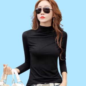 Áo Giữ Nhiệt Cao Cấp Chất Thun Lụa Dài Tay, Cổ Cao 3 Phân - Chipxinhxk