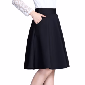 Chân Váy Xòe Đến Đầu Gối Phối 2 Túi Thời Trang - (L Dài 52Cm)