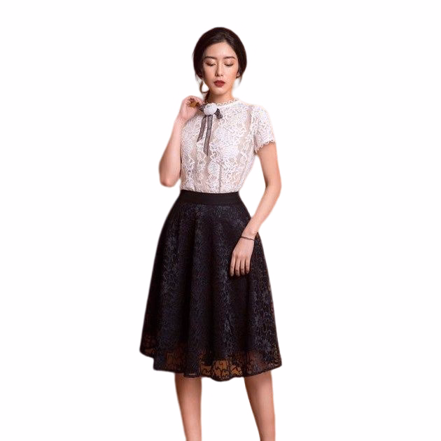 Chân Váy Ren Hoa Dáng Xòe - Chipxinhxk - Ảnh 4