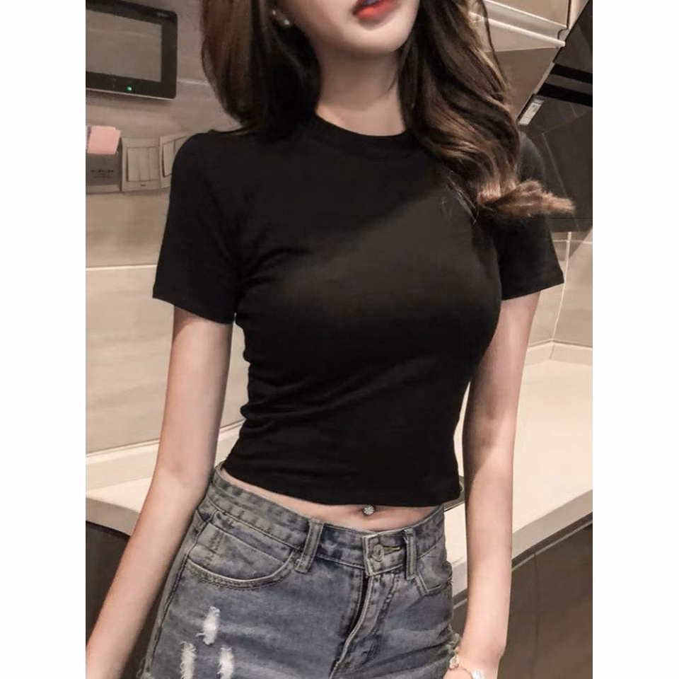 Áo Croptop Cộc Tay Cotton - Chipxinhxk - Ảnh 4