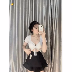 Set Áo Croptop Thắt Nơ Kèm Chân Váy - Lê Phương Boutique