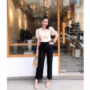 Quần Nữ Ống Rộng Tuyết Mưa Khóa Sườn - Chipxinhxk