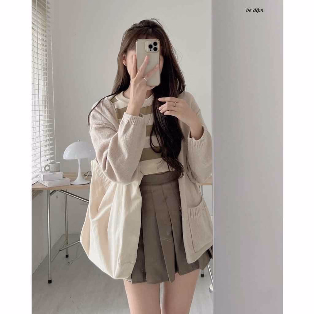 Áo Len Cardigan 2 Túi Dáng Dài - Chipxinhxk - Ảnh 2