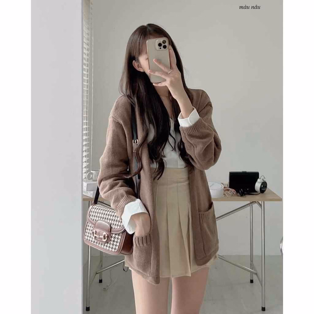 Áo Len Cardigan 2 Túi Dáng Dài - Chipxinhxk - Ảnh 6