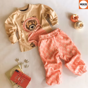 [Giảm 50%] Bộ Quần Áo Thu Đông Gấu Hồng - Mikis