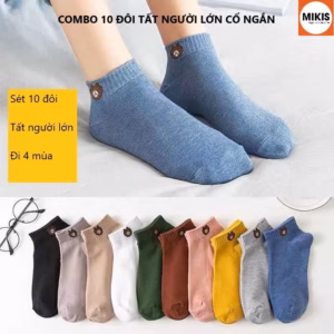 [Giảm 50%] Combo 10 Đôi Tất Ngắn Cổ Co Giãn 4 Chiều - Mikis