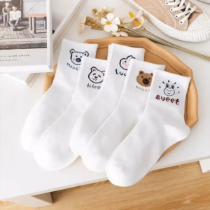 Combo 5 Đôi Tất Gấu Cổ Cao Siêu Cute - Vanass