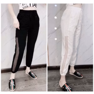 Quần Jogger Nữ Phối Lưới Sườn Cá Tính - Dma Store