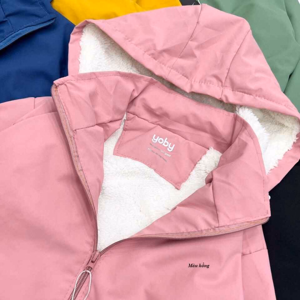 Áo Gió Nữ 2 Lớp Chống Nước Bên Trong Lót Lông Màu Kem - Chipxinhxk - Ảnh 2