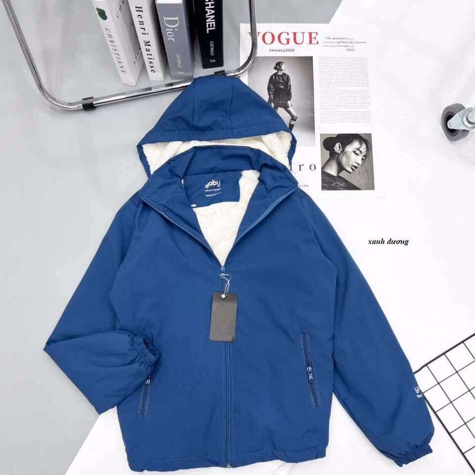 Áo Gió Nữ 2 Lớp Chống Nước Bên Trong Lót Lông Màu Kem - Chipxinhxk - Ảnh 9