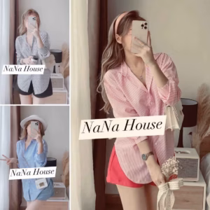 Set Sơ Mi Sọc Phối Quần S8- Nana House