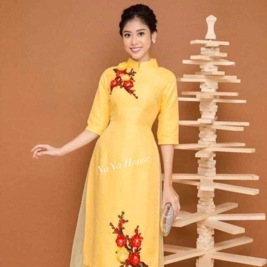 Set Áo Dài Cách Tân Thêu Hoa S2 - Nana House - Ảnh 4
