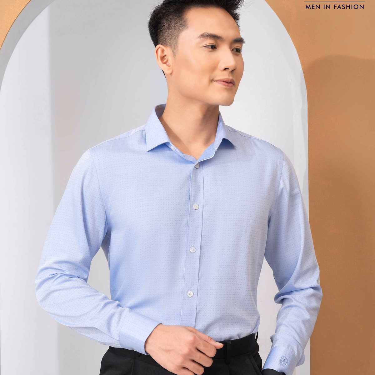 Áo Sơ Mi Dài Tay Bamboo Phẩy Xanh - Aligro - Ảnh 5