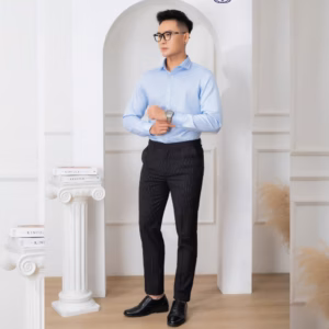 Áo Sơ Mi Dài Tay Cotton Chống Nhăn Blue - Aligro