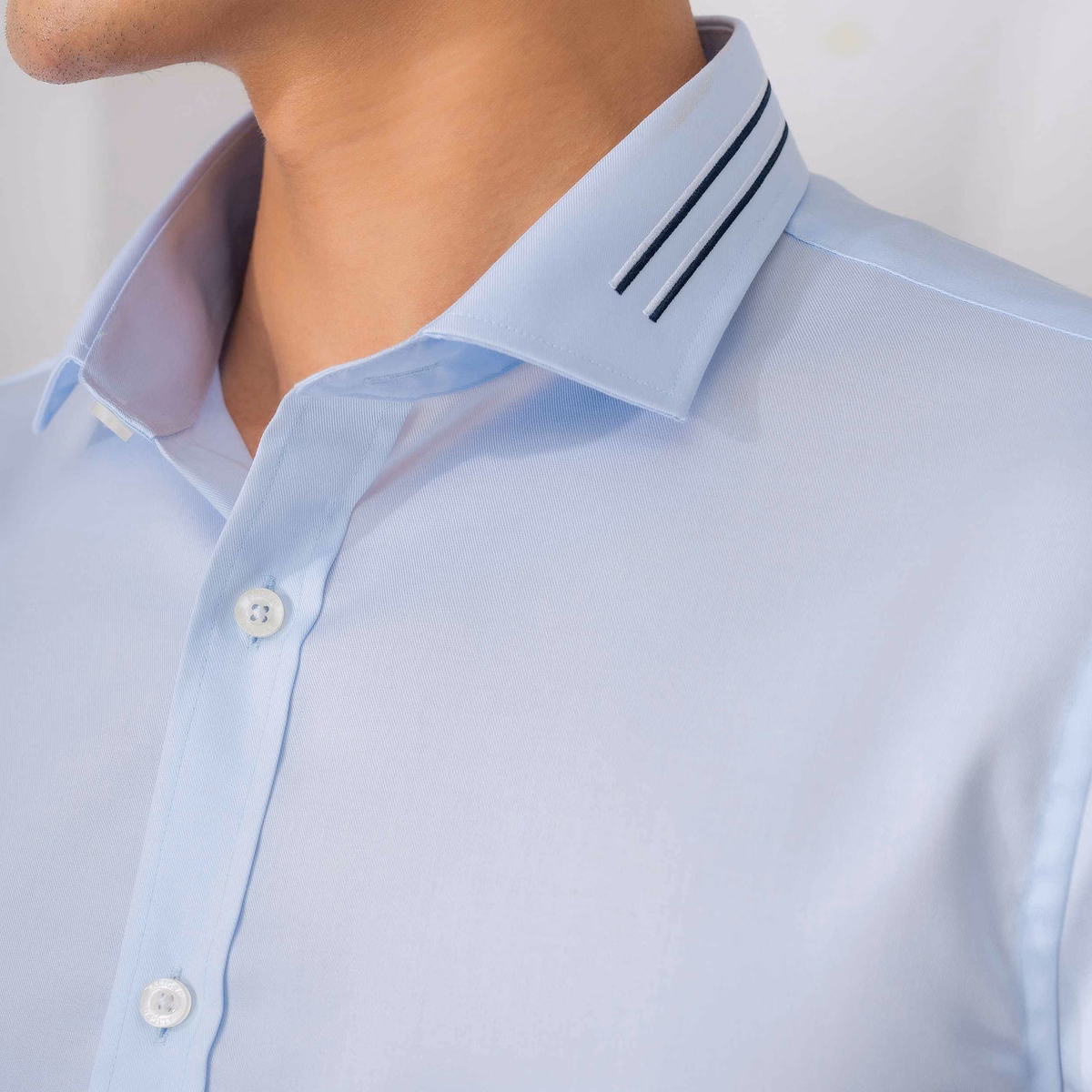 Áo Sơ Mi Dài Tay Cotton Chống Nhăn Xanh - Aligro - Ảnh 4