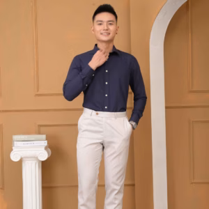 Áo Sơ Mi Slimfit Dài Tay Navy - Aligro