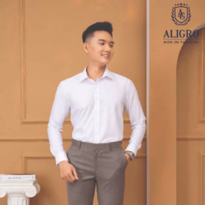 Áo Sơ Mi Slimfit Dài Tay Trắng Trơn - Aligro