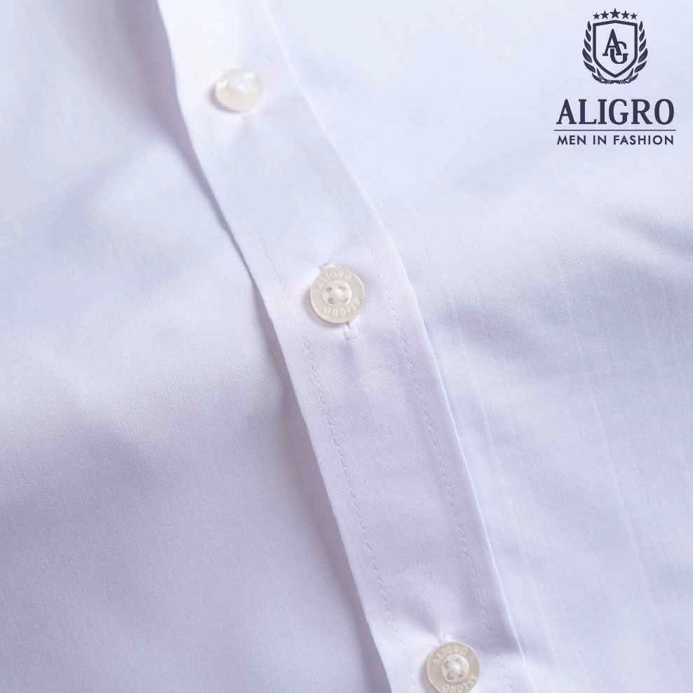 Áo Sơ Mi Slimfit Dài Tay Trắng Trơn - Aligro - Ảnh 8