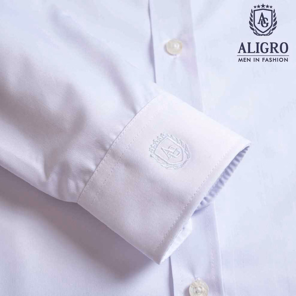 Áo Sơ Mi Slimfit Dài Tay Trắng Trơn - Aligro - Ảnh 9
