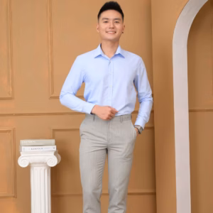 Áo Sơ Mi Slimfit Dài Tay Xanh Biển - Aligro