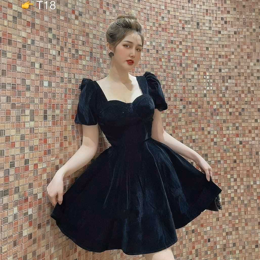 Đầm Nhung Tay Phồng Xoè - Lê Phương Boutique - Ảnh 2