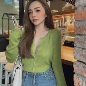 Áo Len Dài Tay 7 Khuy - Chipxinhxk