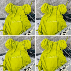 Đầm Babydoll Xanh Tay Phồng Phom Rộng - Nana House