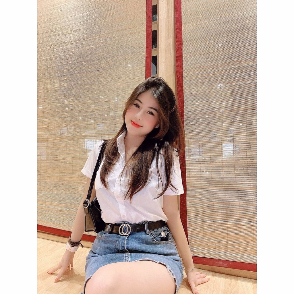 Áo Sơ Mi Trắng Ngắn Tay 1 Túi Trước Ngực - Chipxinhxk - Ảnh 5