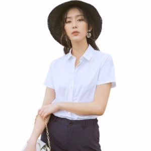 Áo Sơ Mi Trắng Cộc Tay Cổ Đức - Chipxinhxk