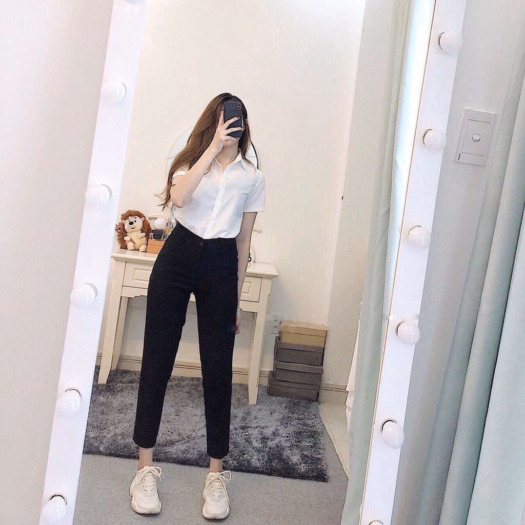 Áo Sơ Mi Trắng Cộc Tay Cổ Đức - Chipxinhxk - Ảnh 2