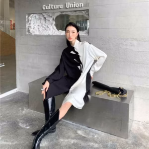 Đầm Trắng Đen Thắt Nơ - Mushroom Lee