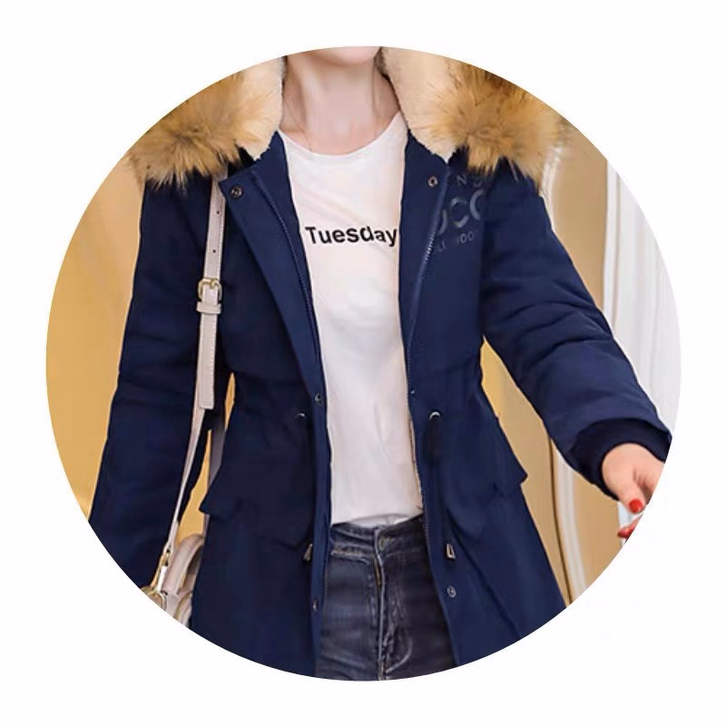 Áo Khoác Kaki Nữ Lót Bông Dáng Dài Phong Cách Hàn Quốc Kèm Mũ Lông Siêu Ấm Hot Trend - Htm Fashion - Ảnh 5