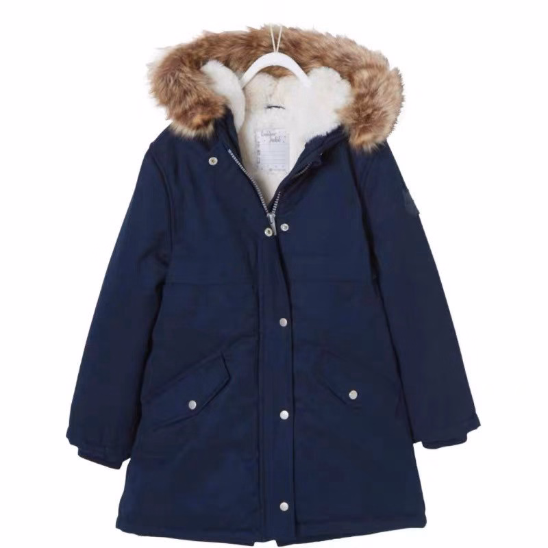 Áo Khoác Kaki Nữ Lót Bông Dáng Dài Phong Cách Hàn Quốc Kèm Mũ Lông Siêu Ấm Hot Trend - Htm Fashion - Ảnh 4