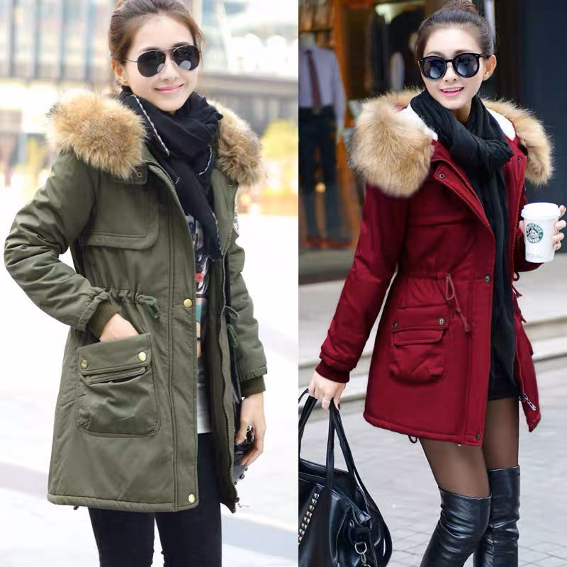Áo Khoác Kaki Nữ Lót Bông Dáng Dài Phong Cách Hàn Quốc Kèm Mũ Lông Siêu Ấm Hot Trend - Htm Fashion - Ảnh 7