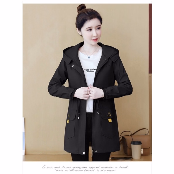 Áo Khoác Kaki Nữ Dáng Dài Form Rộng Phong Cánh Hàn Quốc Chống Nắng Chống Gió Hot Trend - Htm Fashion