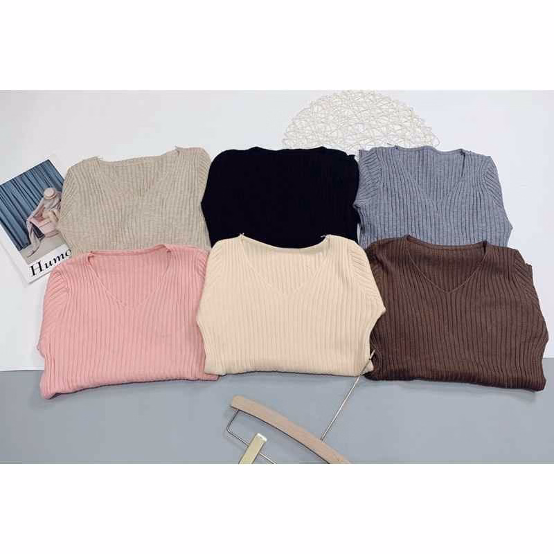 Áo Len Dài Tay Cổ Tim Mềm Mịn - Diepchi Fashion - Ảnh 2