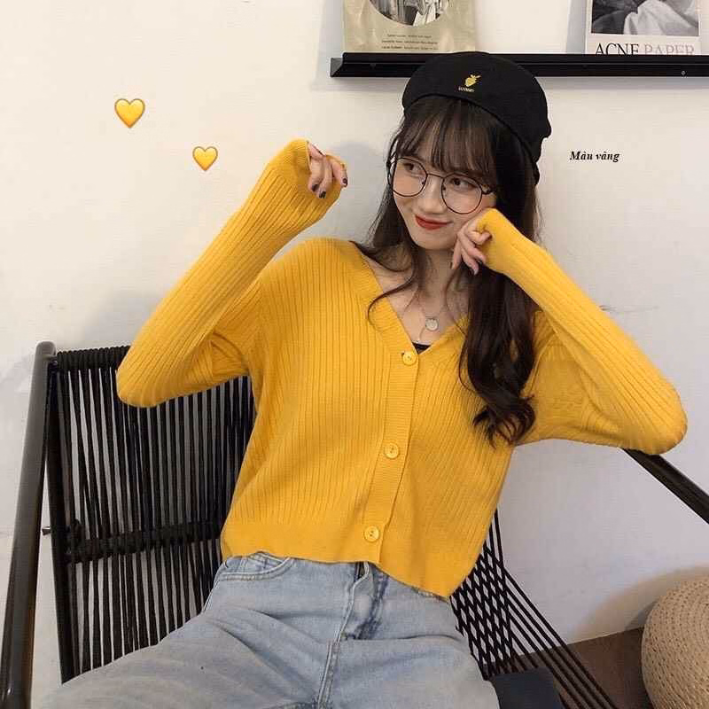 Áo Len Cardigan 3 Khuy Dáng Croptop Hack Dáng - Diepchi Fashion - Ảnh 4