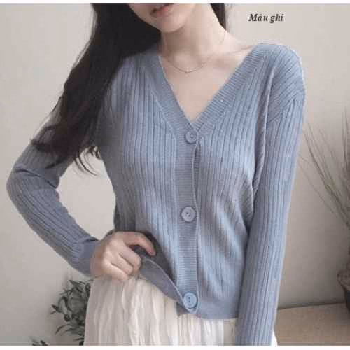 Áo Len Cardigan 3 Khuy Dáng Croptop Hack Dáng - Diepchi Fashion - Ảnh 8