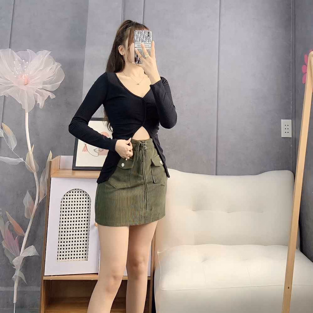 Áo Kiểu Gân Xẻ Tà Tay Dài - Lê Phương Boutique - Ảnh 2