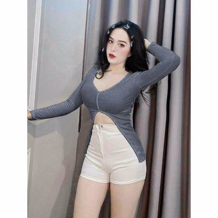 Áo Kiểu Gân Xẻ Tà Tay Dài - Lê Phương Boutique - Ảnh 3