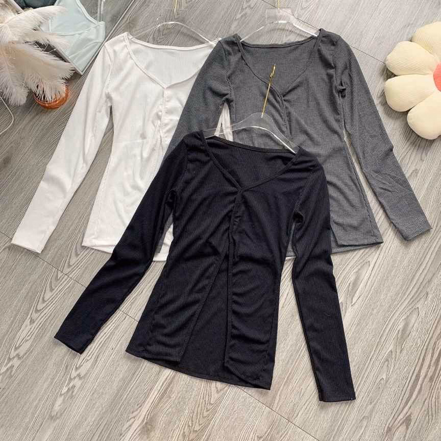 Áo Kiểu Gân Xẻ Tà Tay Dài - Lê Phương Boutique