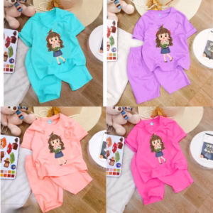 Bộ Đồ Bé Gái In Hình Cô Gái Hoa Xinh - Be Yourself