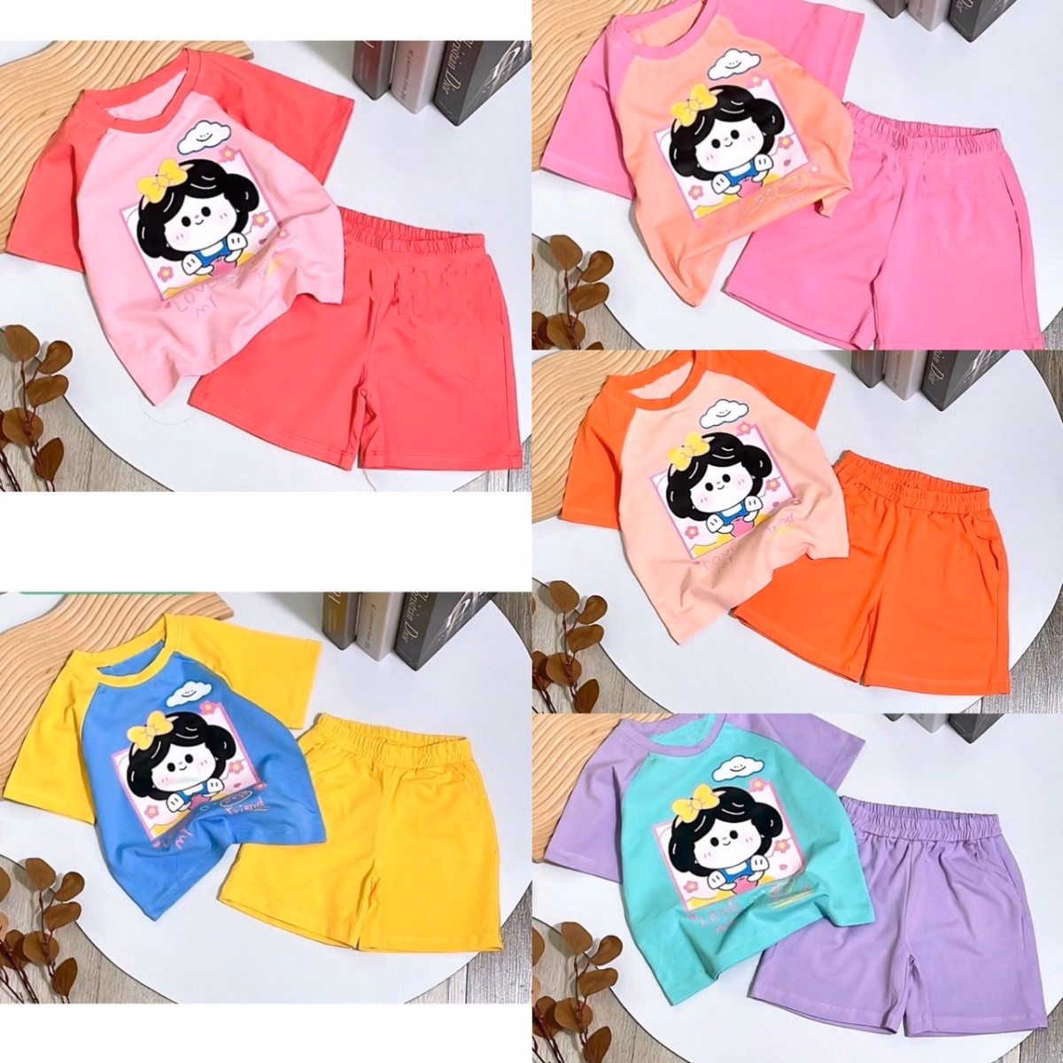 Bộ Đồ Bé Gái Dễ Thương In Hinh Bé Bạch Tuyết Phối Raglan - Be Yourself