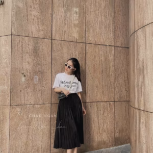 Chân Váy Xòe Dài Dập Ly Vintage - Dma Store